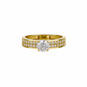 Anillo en oro 18k, con piedra blanca