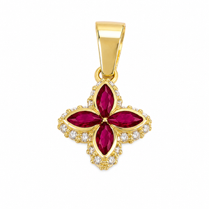 Colgante modelo Flor, en oro 18k.