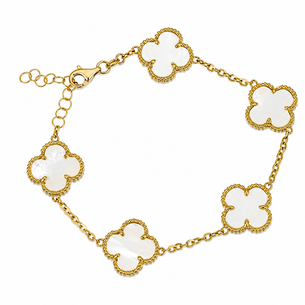 Pulsera Trébol Blanca, 5