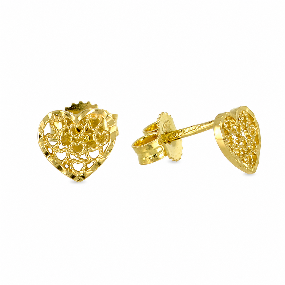 Pendientes corazón en oro 18k