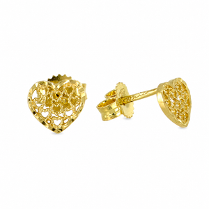 Pendientes corazón en oro 18k
