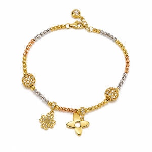 Pulsera melin, en oro 18k tricolor