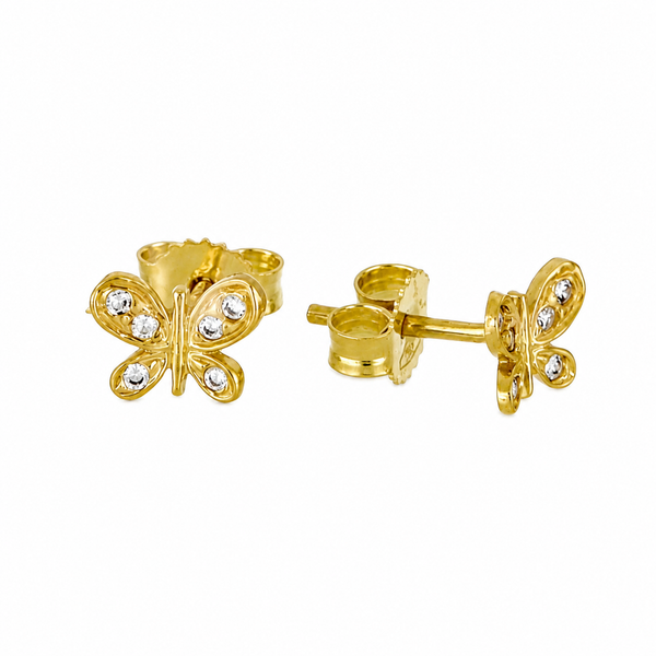 Pendientes de mariposa, en oro 18k