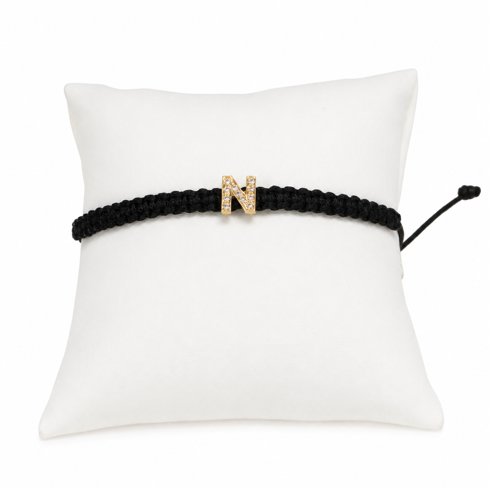 Pulsera con inicial N, en oro 18k y diamantes