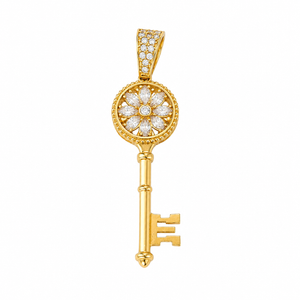 Colgante en forma de llave, en oro 18k