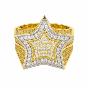 Anillo estrella, en oro 18k