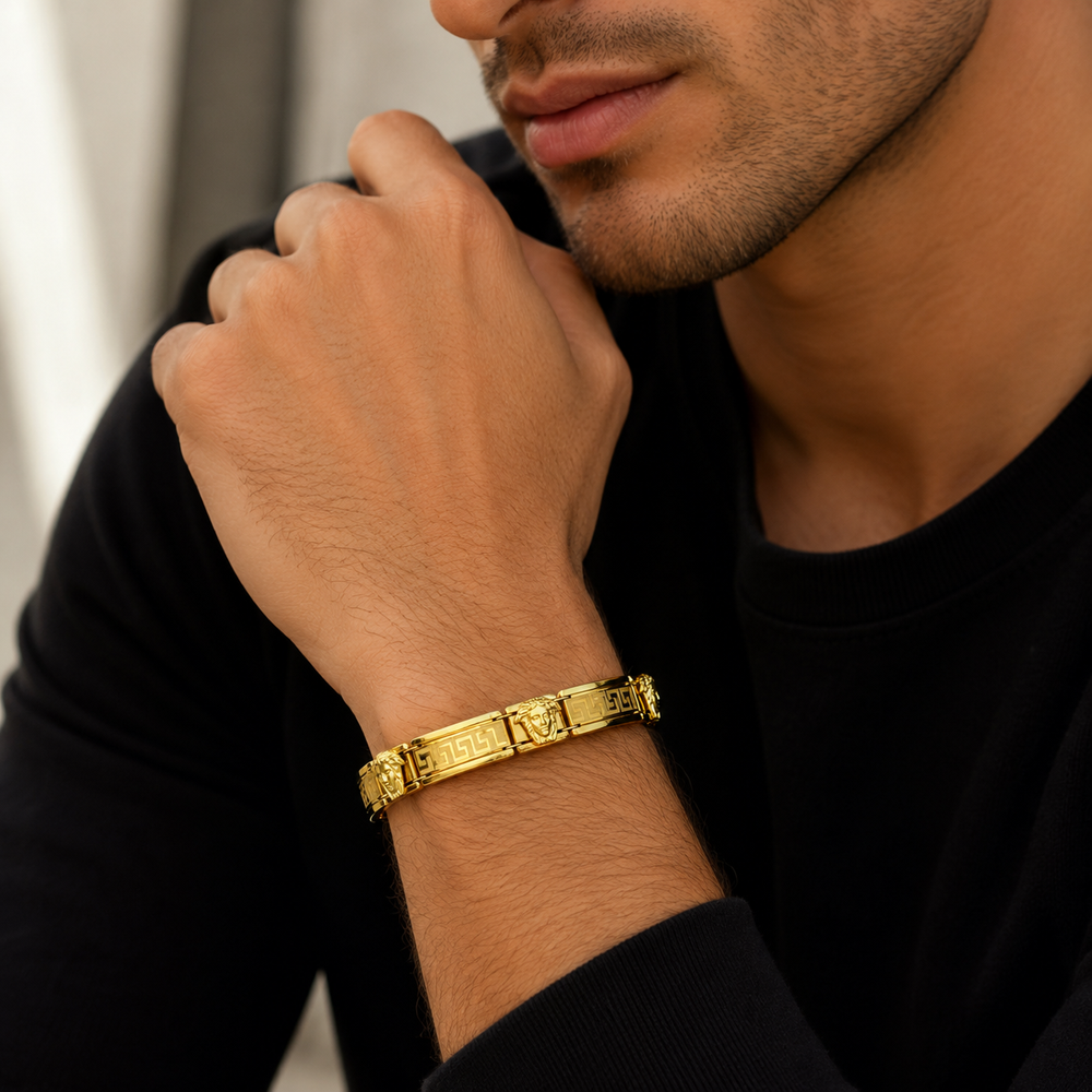 Pulsera de una tira Versace, en oro 18k