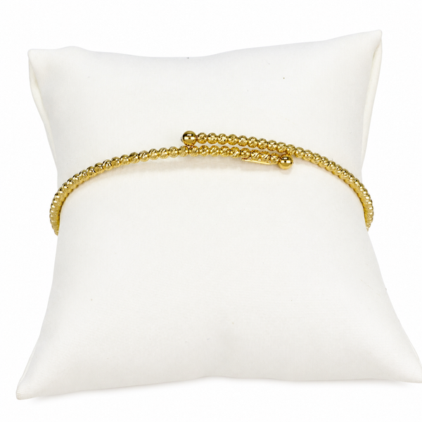 Pulsera de bolas con brillo, en oro 18k