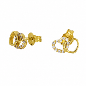 Pendientes de Corazón, en oro 18k