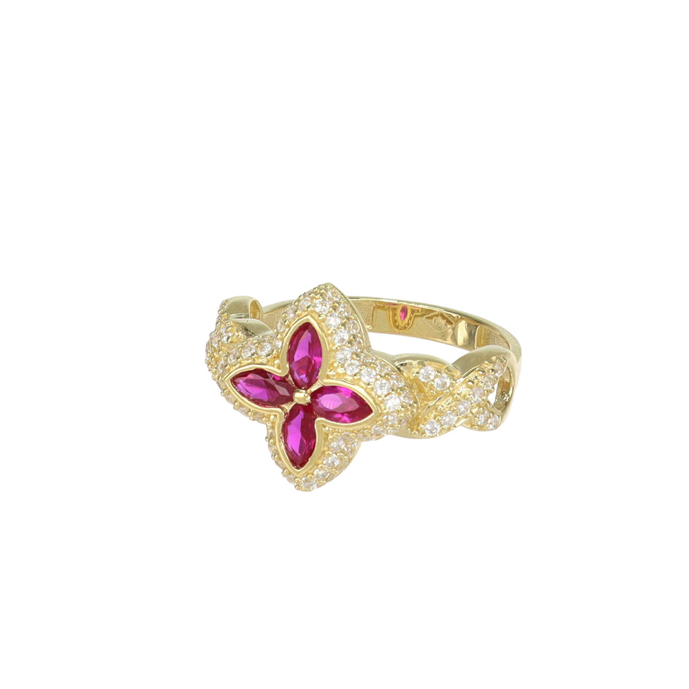 Anillo Flor Roja