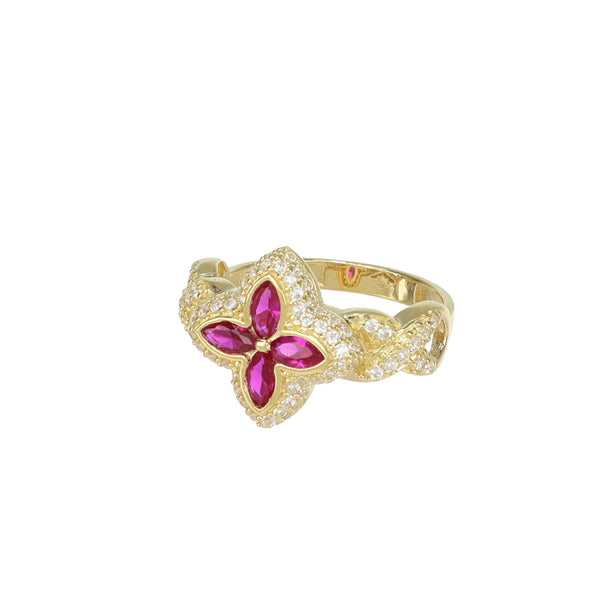 Anillo Flor Roja