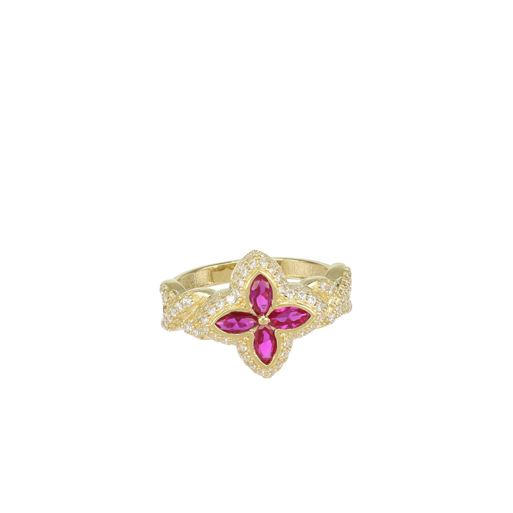 Anillo Flor Roja