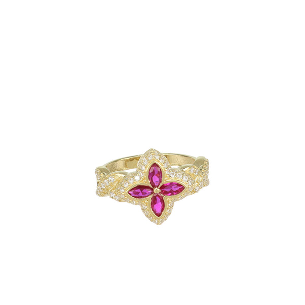 Anillo Flor Roja