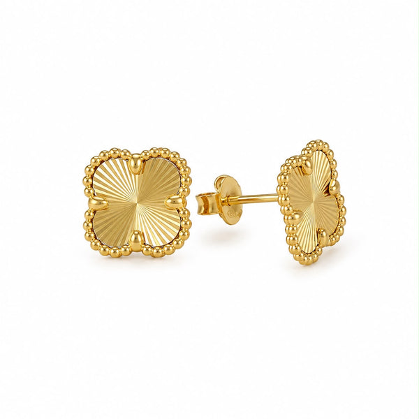 Pendientes de trébol, en oro 18k