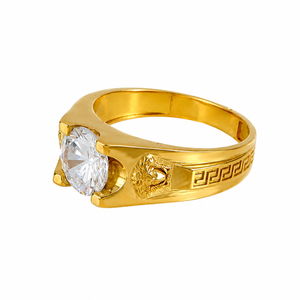 Solitario con logo, en oro 18k