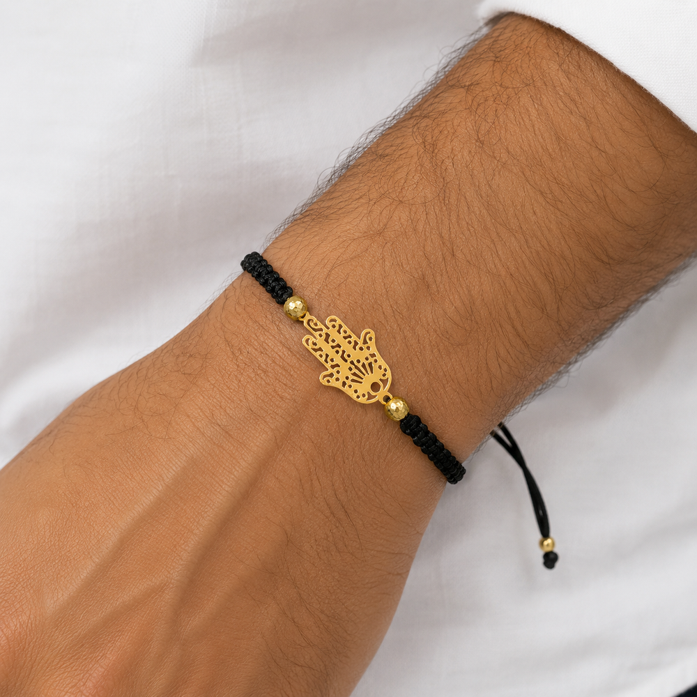 Pulsera de Mano de Fátima negra