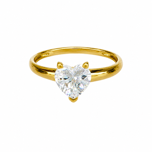 Solitario modelo love, en oro 18k