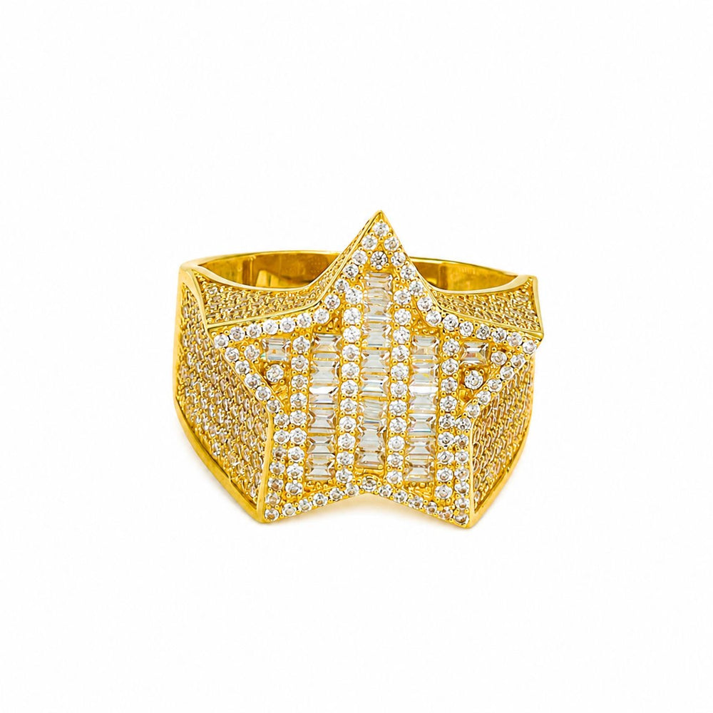 Anillo estrella, en oro 18k