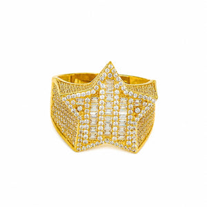 Anillo estrella, en oro 18k