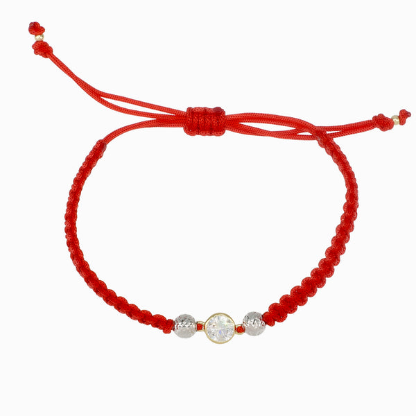 Pulsera roja, en oro 18k