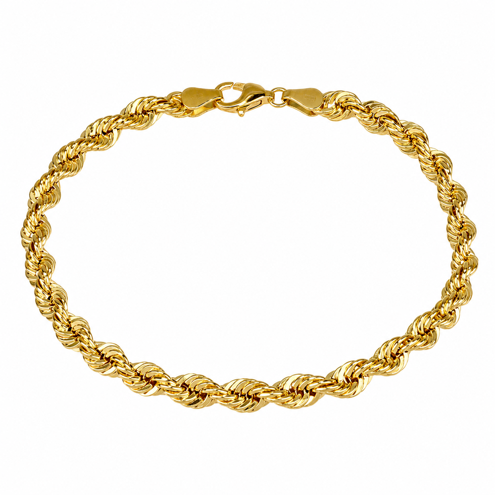 Pulsera cordón de 5mm, en oro 18k