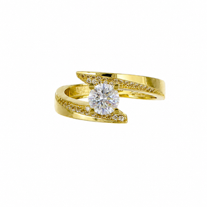 Anillo entrelazado, en oro 18k