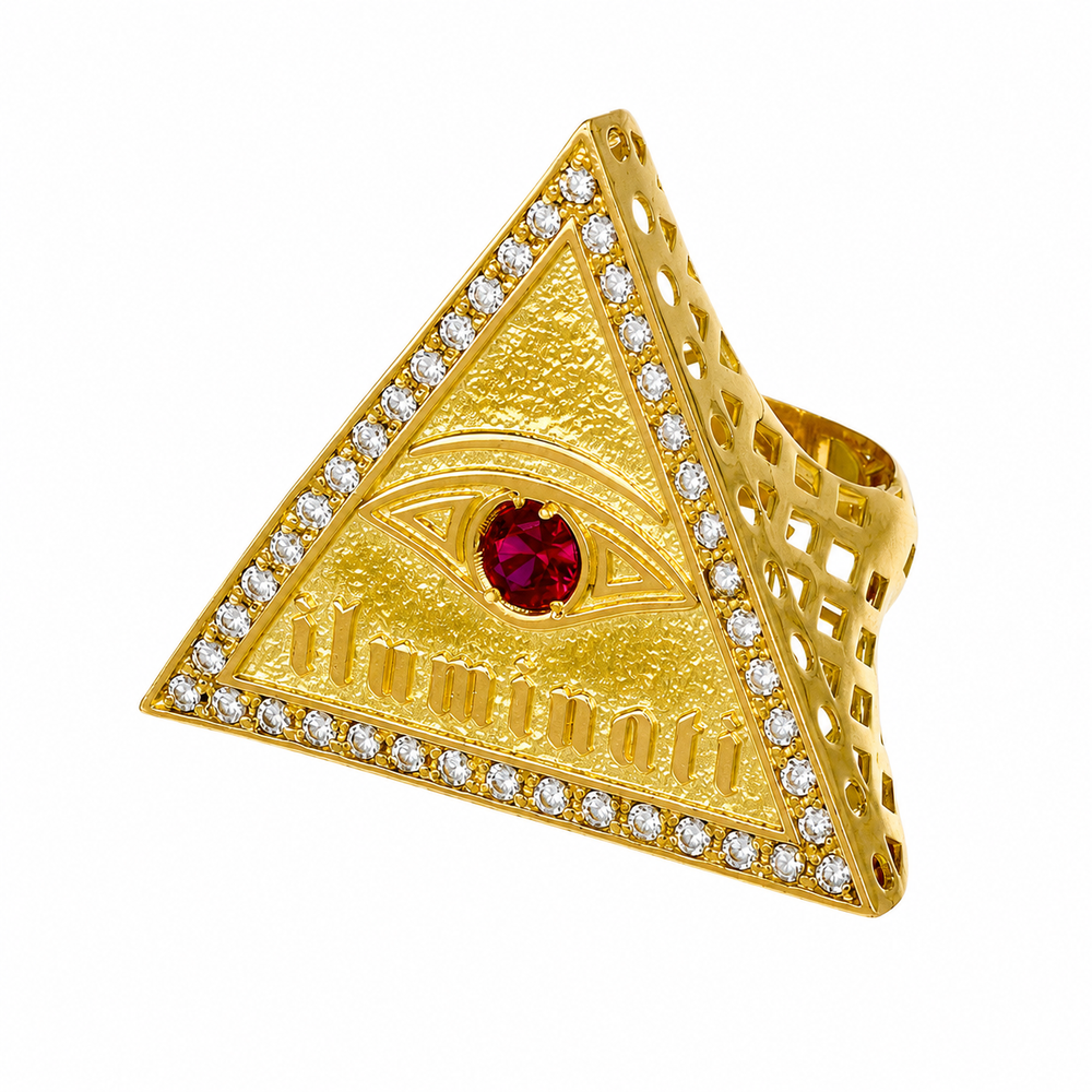 Anillo Iluminati XL en oro 18k