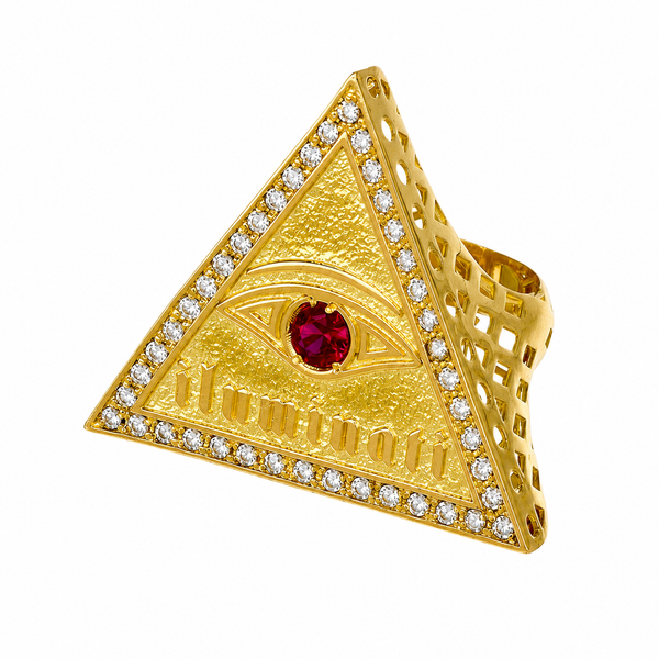 Anillo Iluminati XL en oro 18k