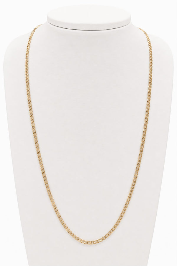 Cadena barbada, 60cm en oro 18m