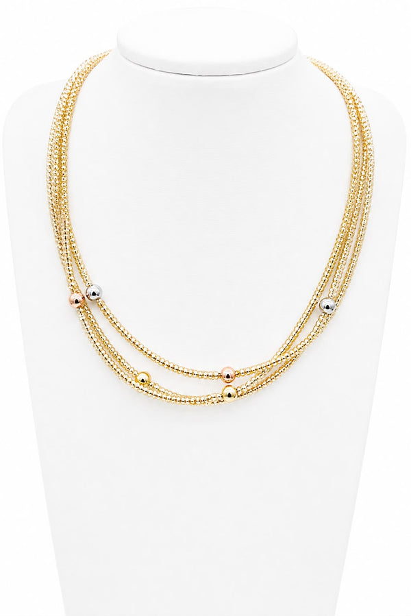 Collar de tubos, en oro 18k