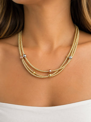 Collar de tubos, en oro 18k