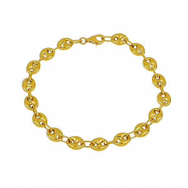 Pulsera grano de café en oro 18k