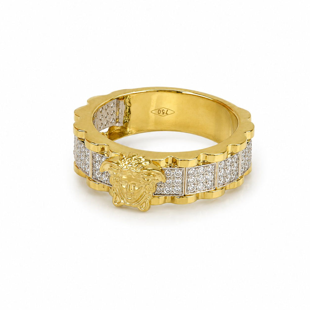 Anillo en oro 18k, con piedras blancas
