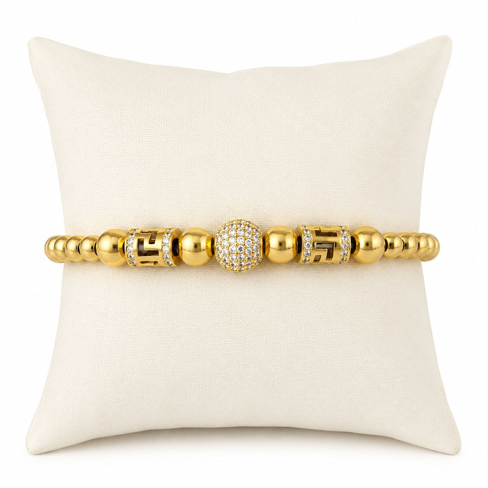 Pulsera de bolas, en oro 18k