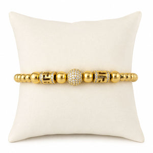 Pulsera de bolas, en oro 18k