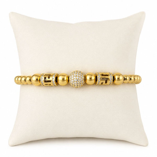 Pulsera de bolas, en oro 18k