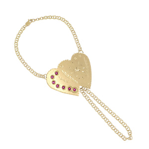 Manita doble corazón en oro 18k